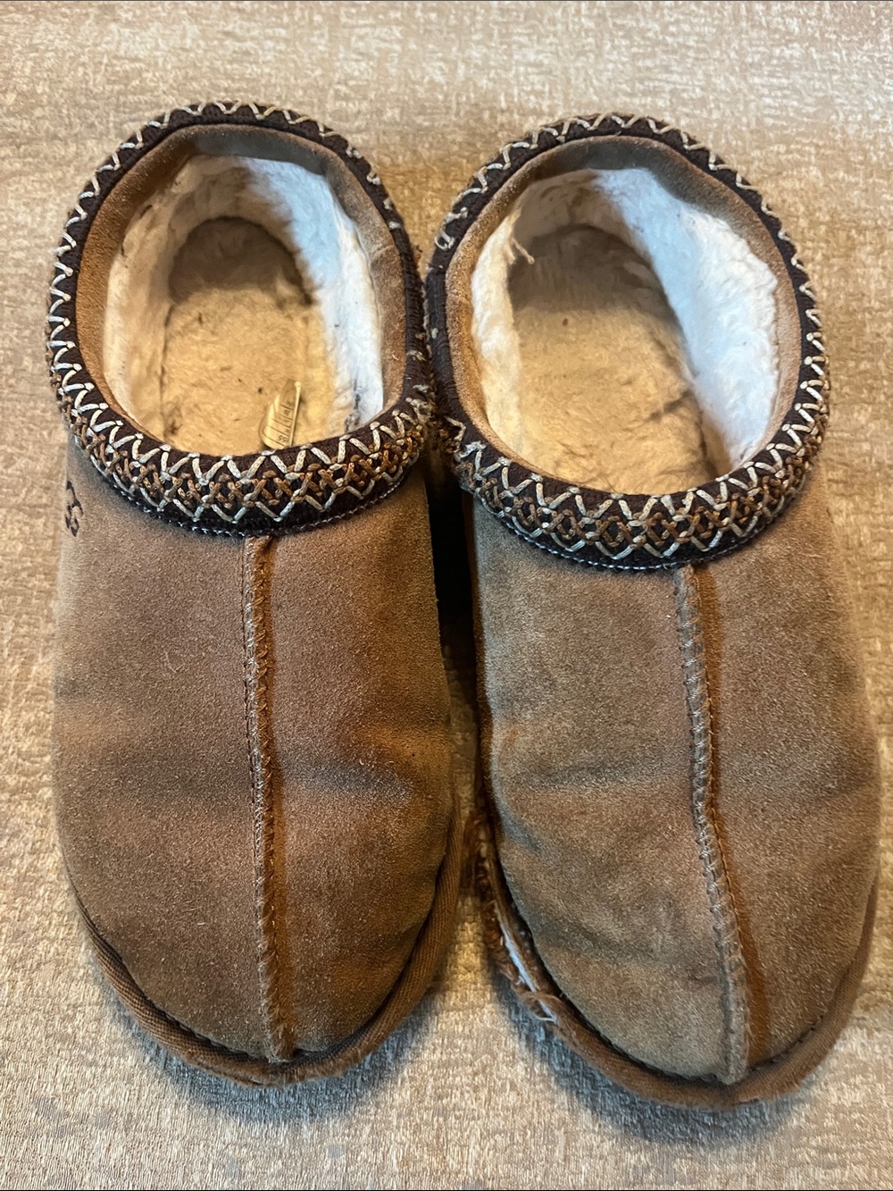 UGG Chestnut Suede Shearling Slip-On Clog